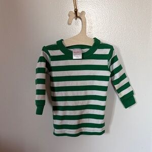 3/$25 Hanna Andersson Green Striped Kids Shirt, 6-12m, worn twice